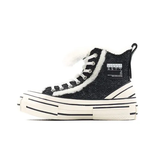 XVESSEL Skateboard Shoes Unisex High-Top Black