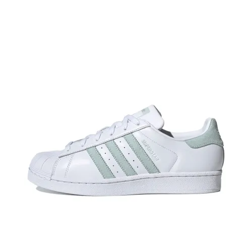 Adidas Originals Superstar Skateboard Shoes Women's Low-Top White/Light Green