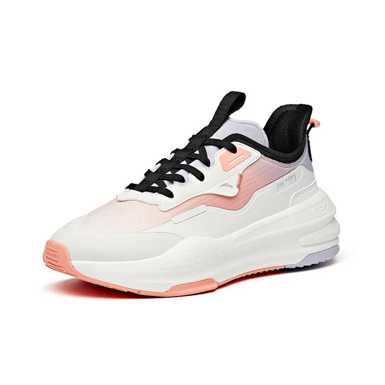 Anta Life Collection C37 Anti Slip Wear Resistant Low Top Skateboard Shoes Women's White Pink-1