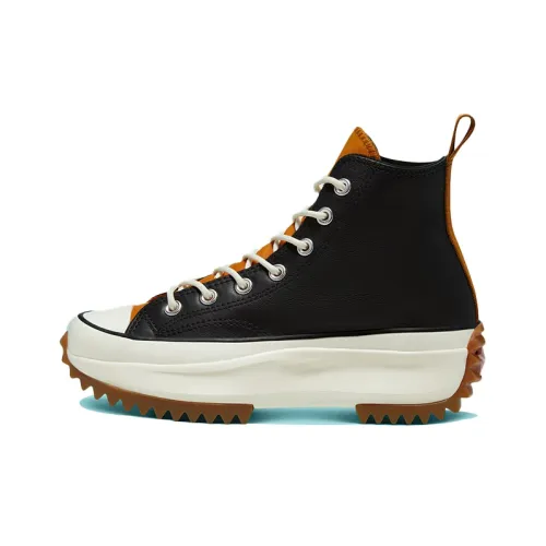 Converse Run Star Hike Hi Leather Black Saffron Women's