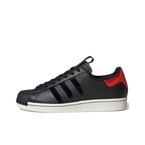 Adidas Originals Superstar Series Skateboard Shoes Unisex Low-Top Black/Red/White