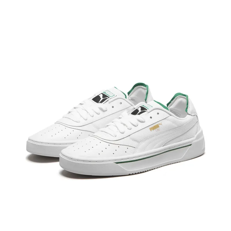 PUMA Cali Retro Low Top Skate Shoes White Green-1