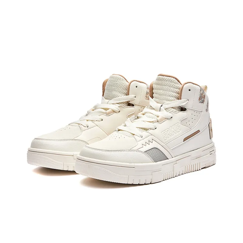 Erke Coverage Slip Resistant Cushioning Abrasion Resistant Height Increasing High Top Skateboard Shoes Men's Linen-2