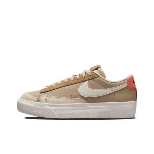 Nike Blazer Skateboard Shoes Women's Low-Top Brown/White/Red