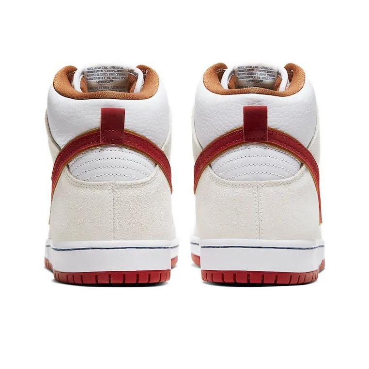 Nike Sb Dunk High Sail Bright Crimson-4