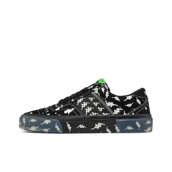Kappa Low Top Skateboard Shoes Unisex Black White Green