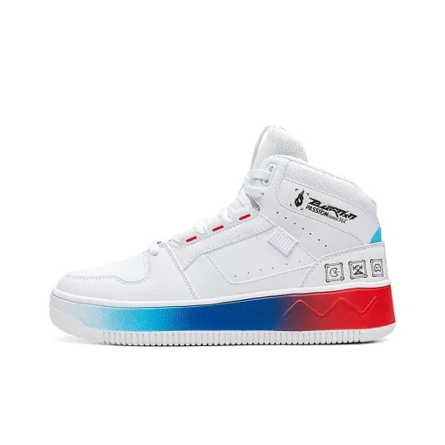 361° Warm High Top Skateboard Shoes Women's White Red