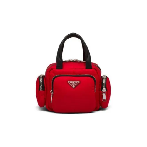 PRADA Nylon One Shoulder Handbags Women's Red