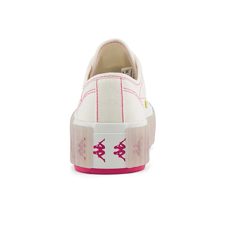 Kappa Abrasion Resistant Low Top Skateboard Shoes Women's White Red-3