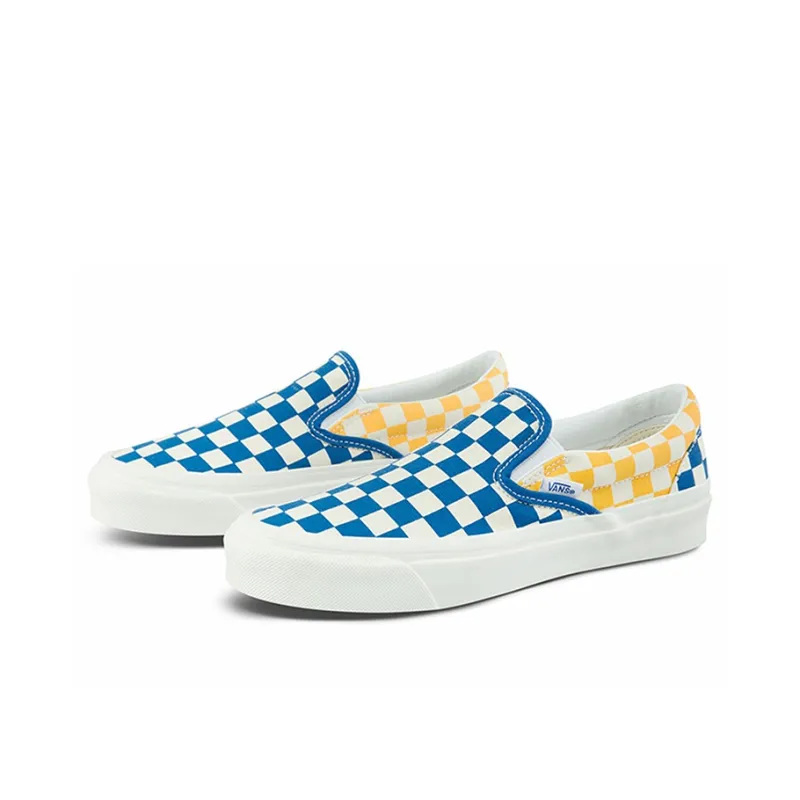 Vans Style 98 Checkboard Yellow Blue-1