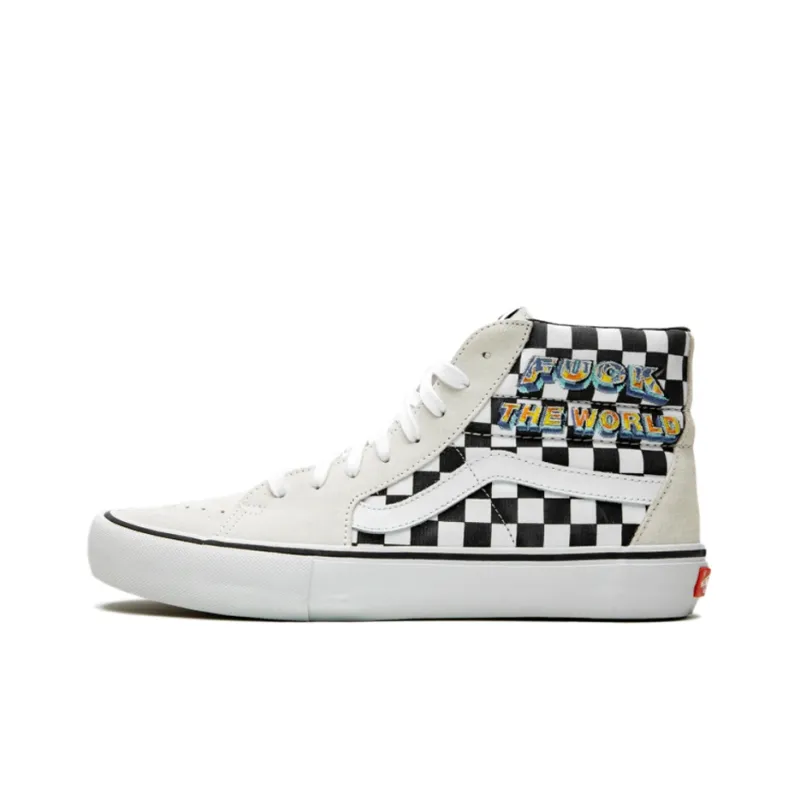 Vans Supreme X Sk8 Hi 'Fuck The World White'-0