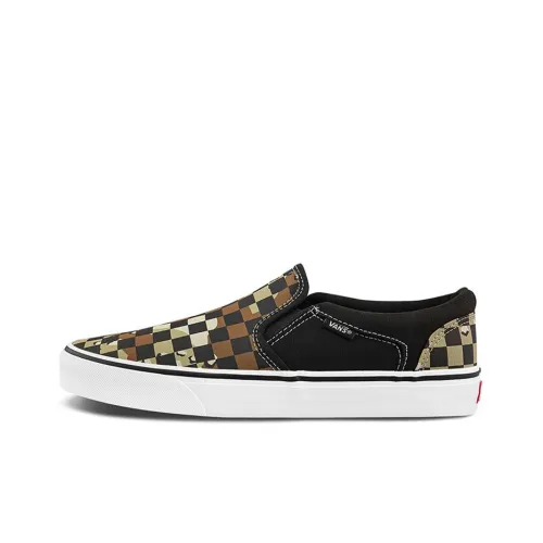 Vans Asher Skateboard Shoes Unisex Low-Top Camouflage Checkered