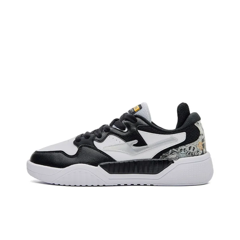 Erke War Song Skateboard Shoes Men Low Top White/Black-0