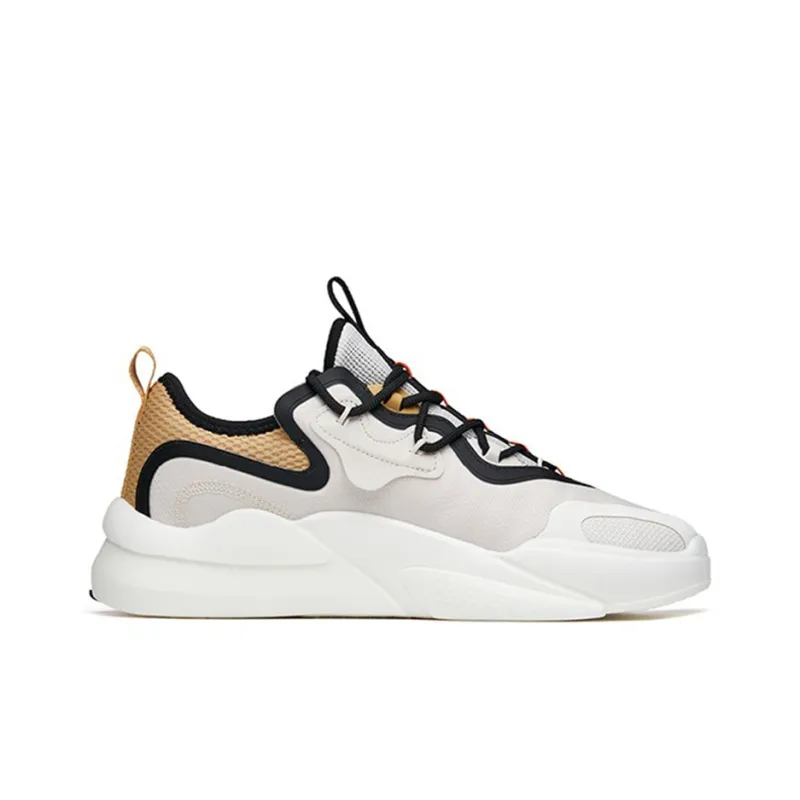 ANTA AT91 Skateboard Shoes Men Low Top Mud Gray/Ivory White/Black/Camel Yellow-1