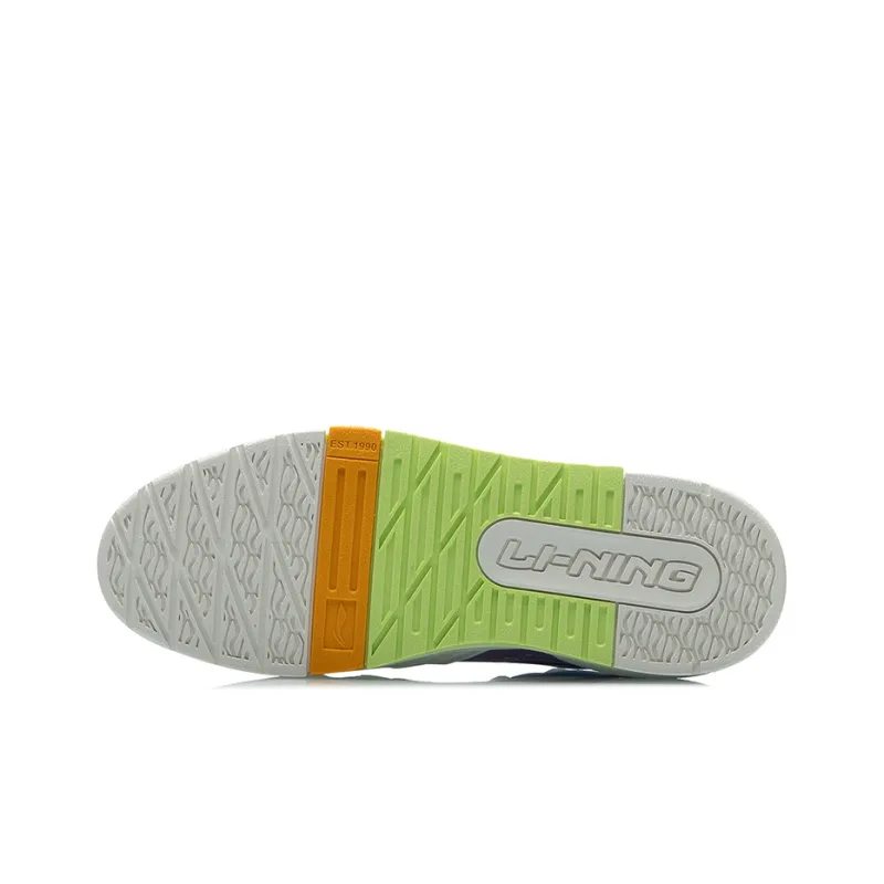 LiNing 001 Coverage  Thermal Slip Resistant Low Top Skateboard Shoes Women's White Blue Purple-4
