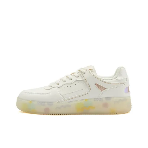 361° Slip-Resistant Low-Top Skateboard Shoes Women's White Gold