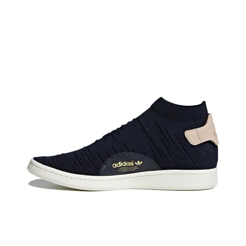 Adidas Originals StanSmith Sock Pk Slip-Resistant Breathable High-Top Skateboard Shoes Women's Ink Blue