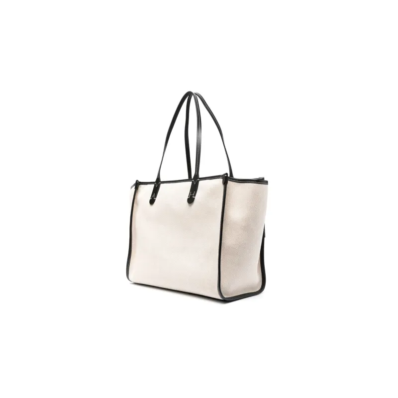 Anya Hindmarch Canvas Tote Bag Shopping Bag Handbag Women's Beige-1