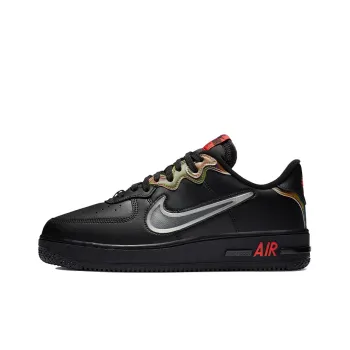 Nike Air Force 1 React Black Glow Habanero Red