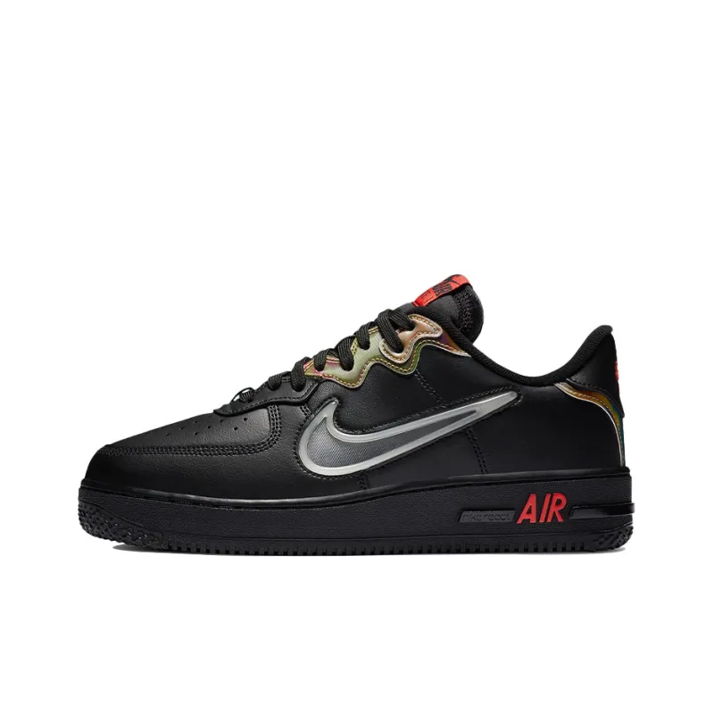 Nike Air Force 1 React Black Glow Habanero Red-0