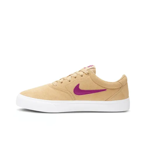 Nike SB Charge Skateboard Shoes Women's Low-Top Yellow/Purple