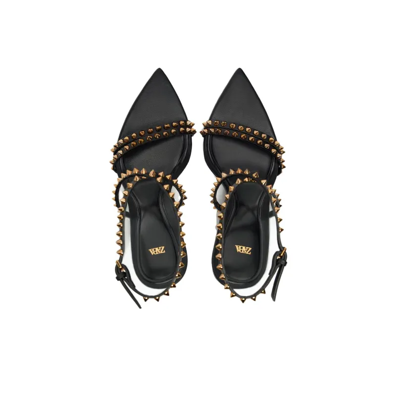 ZARA Strap Sandals Women's Black-2