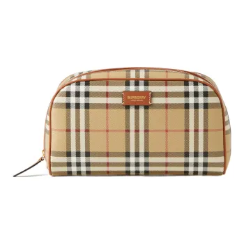 Burberry Medium Check Travel Pouch Archive Beige