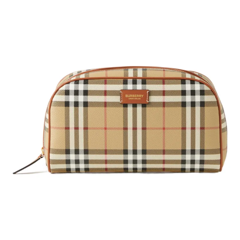Burberry Medium Check Travel Pouch Archive Beige-0