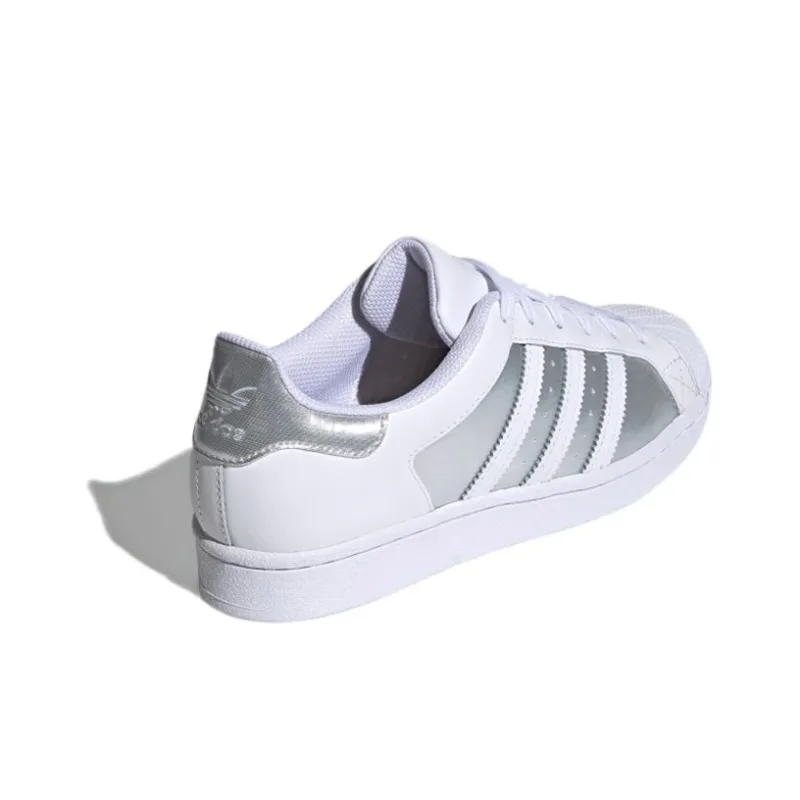 Adidas Originals Superstar White Silver Metallic Women's-3