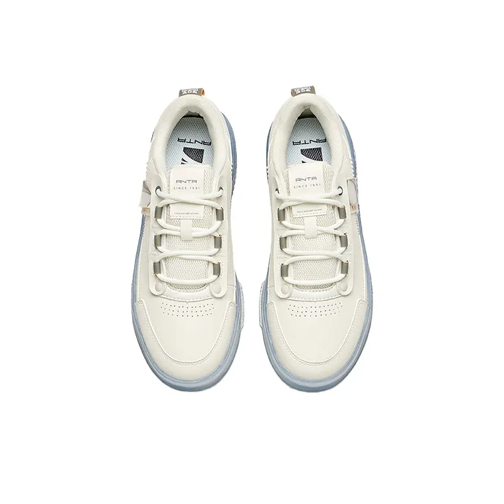 Anta Life Collection 'Silk Road' Lightweight And Wear resistant Low Top Skateboard Shoes Women's White Gray Green-2