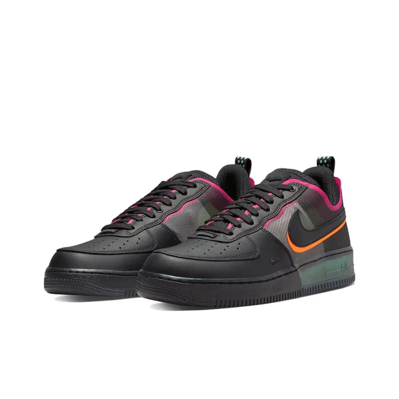 Nike Air Force 1 React Black Black Team Orange Pink Prime-2