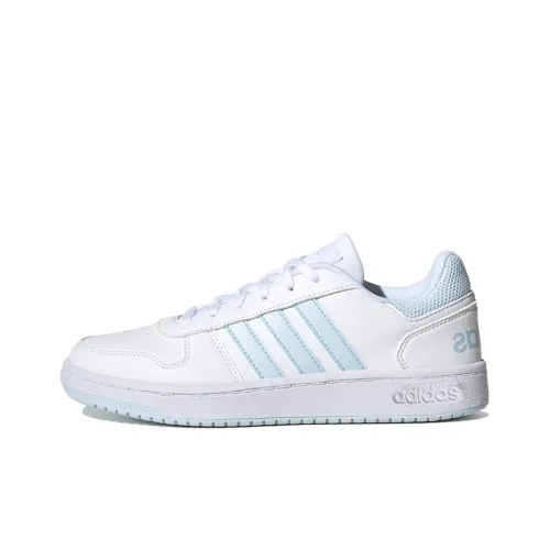 Adidas Neo Hoops 2.0 Skateboard Shoes Women's Low-Top Light Blue/White