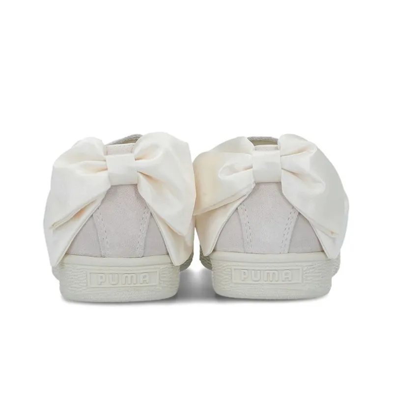 PUMA Suede Bow Flowery Balance Lightweight Low-Top Skateboard Shoes Women's White-2