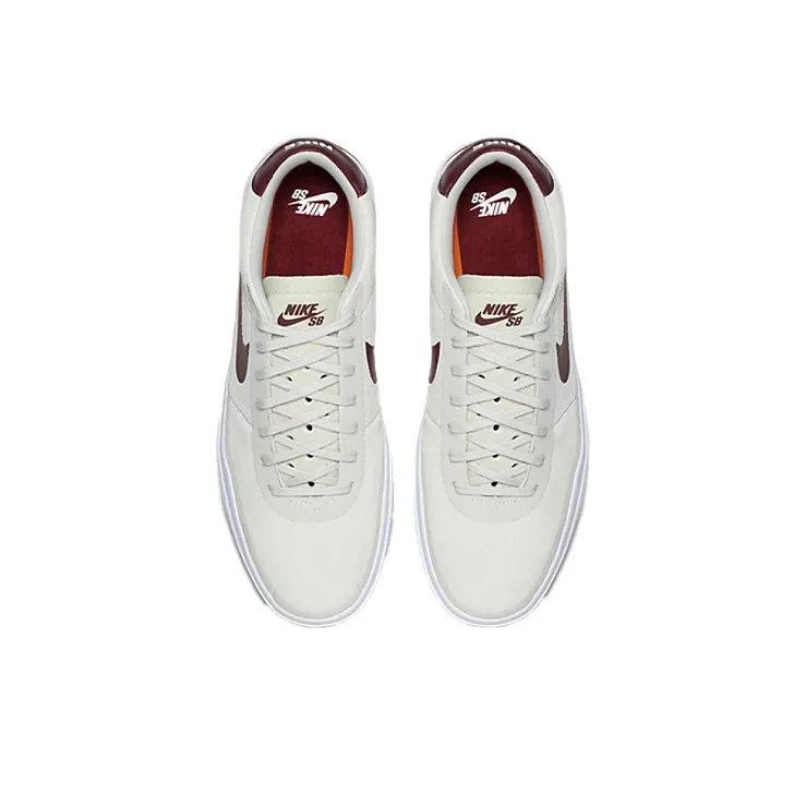 Nike SB Bruin Hyperfeel Anti-Slip Wear-Resistant Low-Top Skateboard Shoes Men's Beige White Red-3