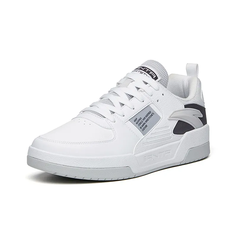 Anta Slip Resistant, Abrasion Resistant, Lightweight Low Top Skateboard Shoes Men's Gray White-1