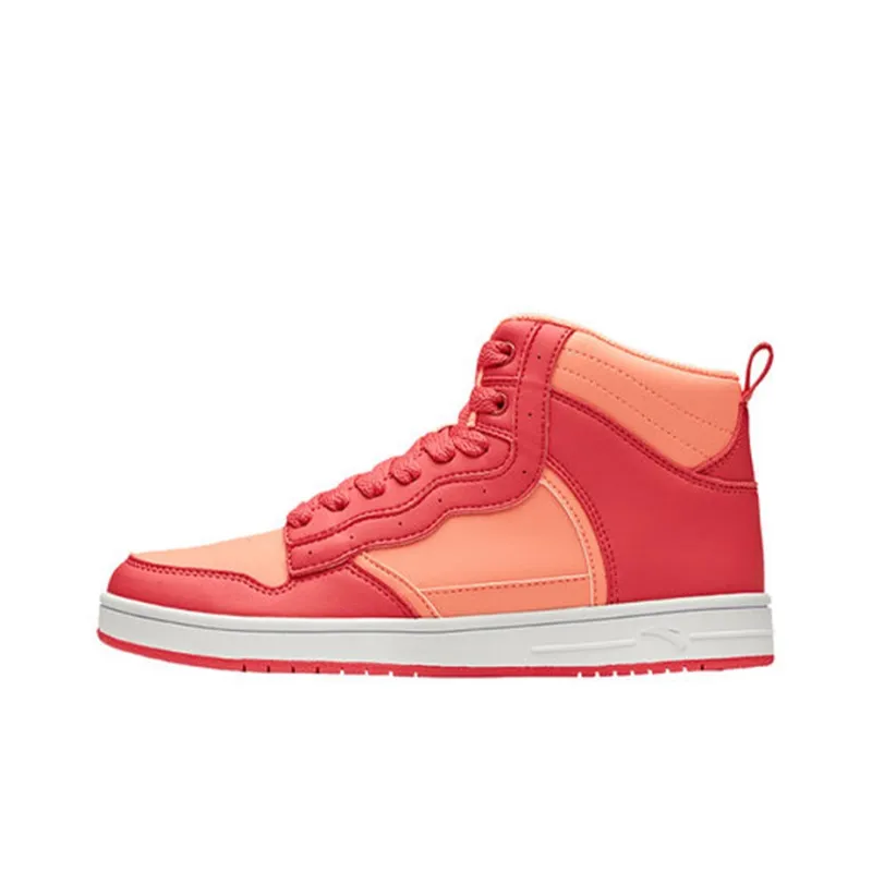 Anta Life Collection Coverage Anti Slip And Wear Resistant High Top Skateboard Shoes Women's Orange Red-0
