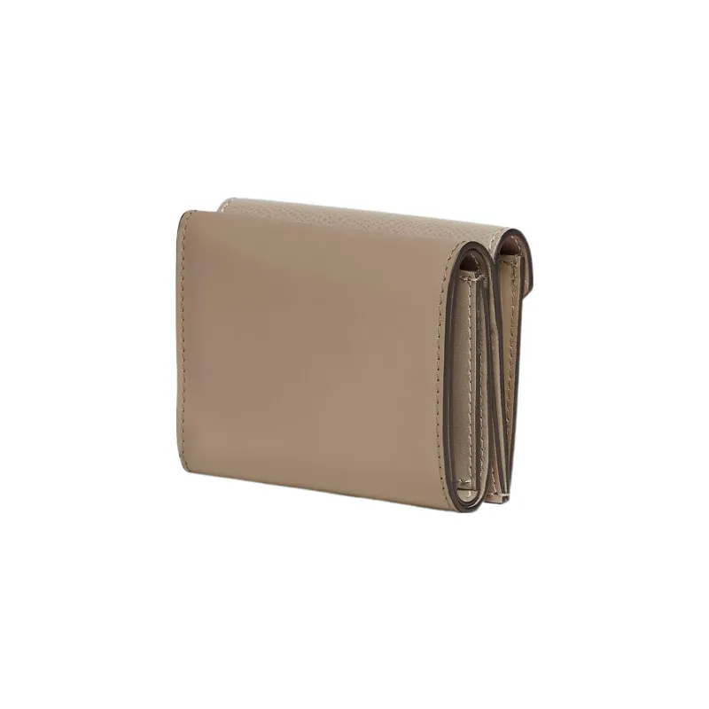 FENDI FF Diamonds Series Calfskin Money Clip Card Holder Wallet Medium Size Women's Gray-1
