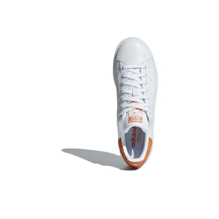 Adidas Originals STAN SMITH Non-slip Lightweight Low-Top Skateboard Shoes Women's White Orange-4