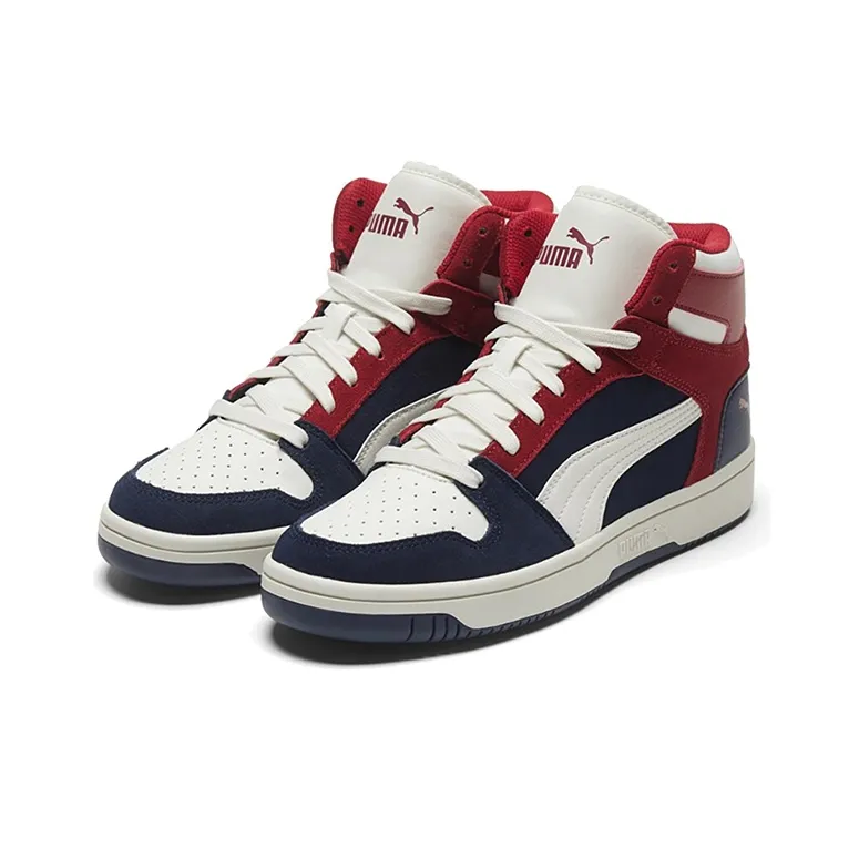 PUMA Rebound Sd Dark Blue/White/Red Mid Casual Board Shoes-2