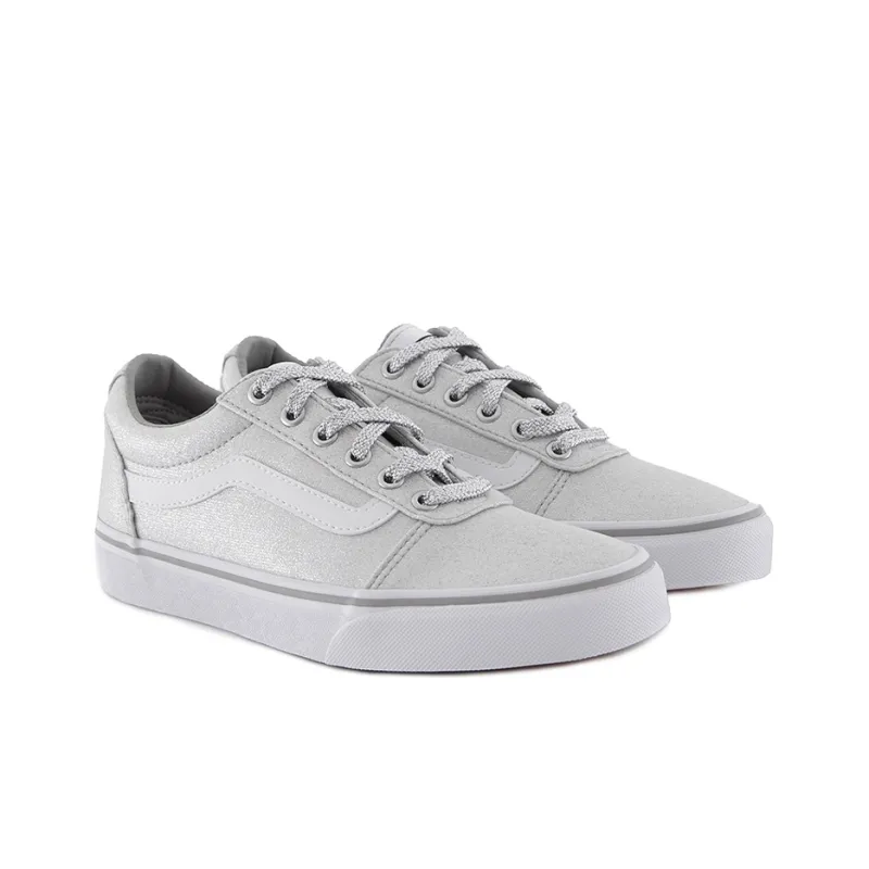 Vans Ward Lurex Glitter Non Slip Breathable Low Tops Casual Skateboarding Shoes Gray-2