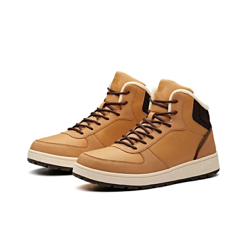 Anta Outdoor Collection Anti Slip Wear Resistant High Top Skateboard Shoes Men's Brown-1