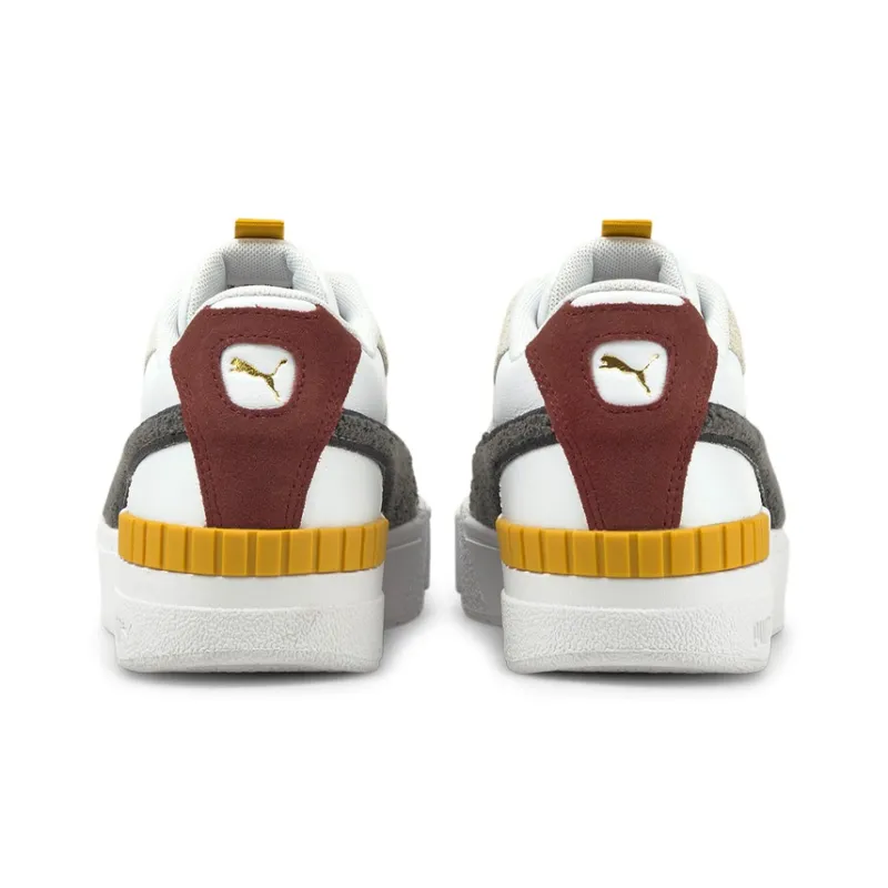 PUMA Cali Series Skateboard Shoes Women's Low-Top White/Yellow/Black-3