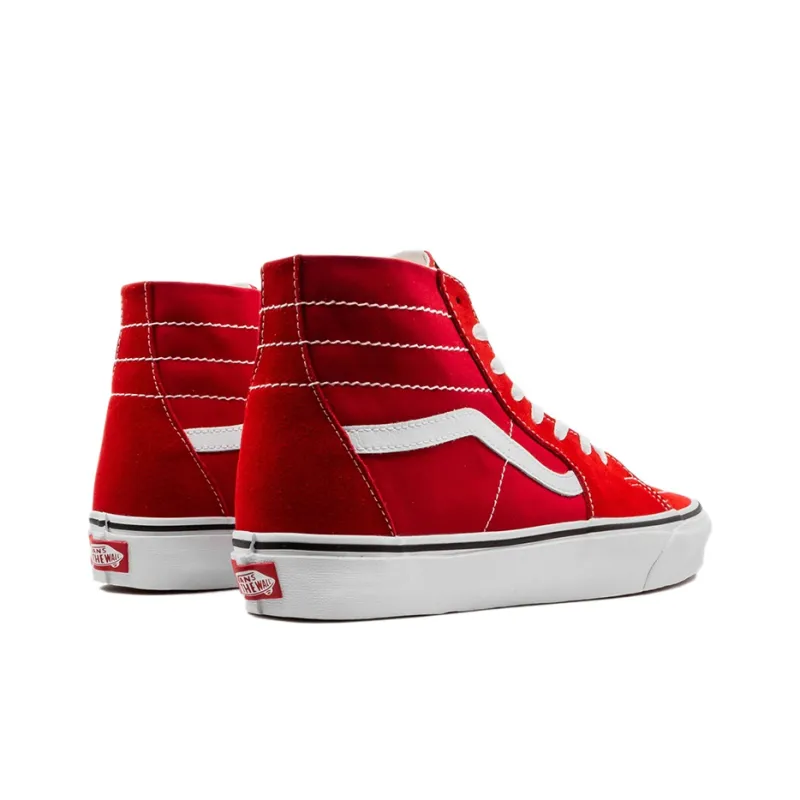 Vans Sk8 hi Tapered Non Slip Wear Resistant High Top Casual Skate Shoes Unisex Red White-3