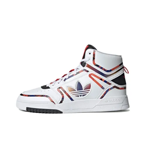 Adidas Originals Drop Step Skateboard Shoes Unisex High-Top White/Red/Black