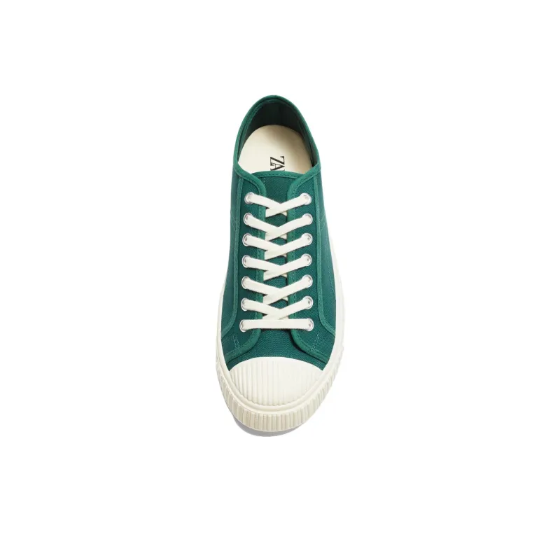 ZARA Cushioning Anti-Slip And Wear-Resistant Low-Top Casual Shoes Men's Green White-2