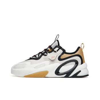 ANTA AT91 Skateboard Shoes Men Low Top Mud Gray/Ivory White/Black/Camel Yellow