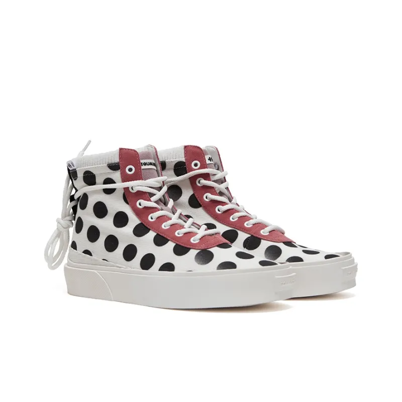 EQLZ EQUALIZER Fault High Slip-Resistant High-Top Skateboard Shoes Unisex White Black Misprint-2