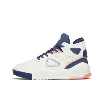 Anta Life Collection Flame Anti Slip Wear Resistant High Top Skateboard Shoes Women's White Blue