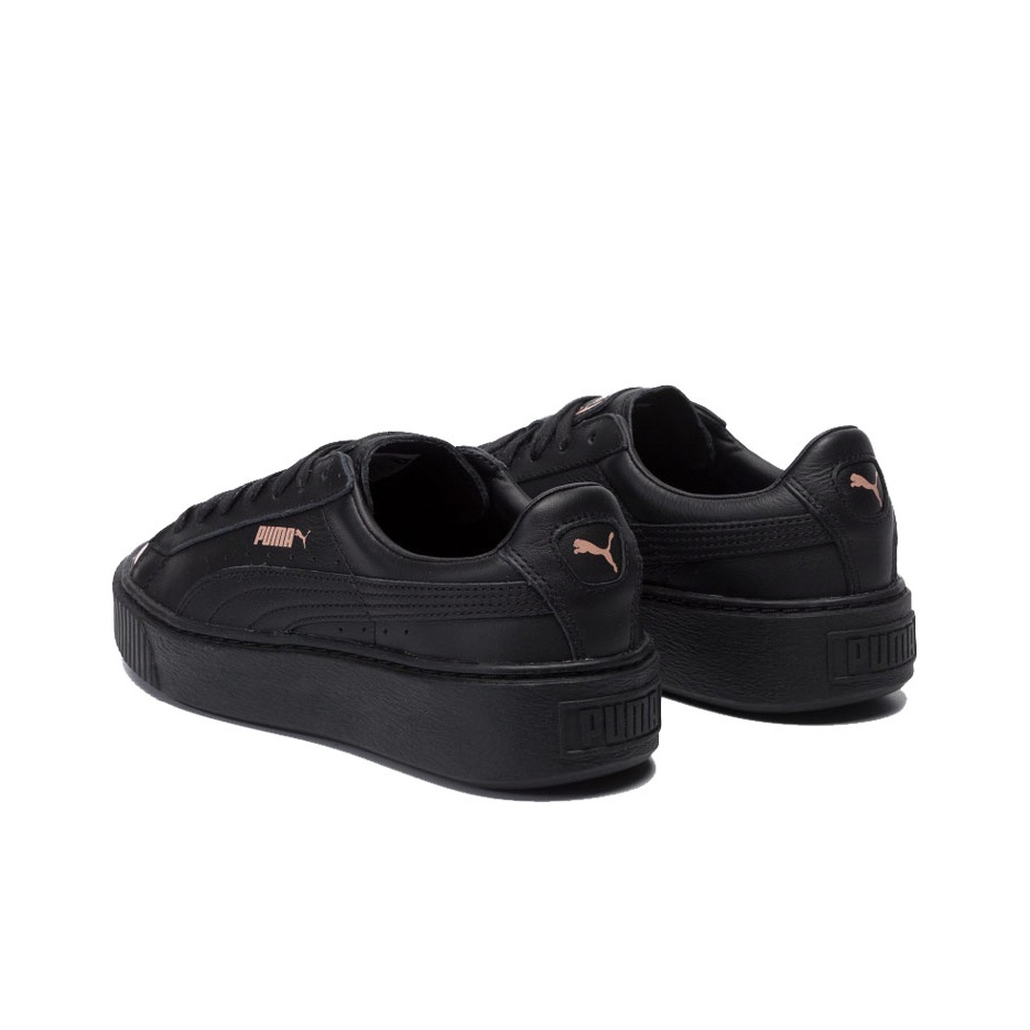 puma basket platform metallic rose gold