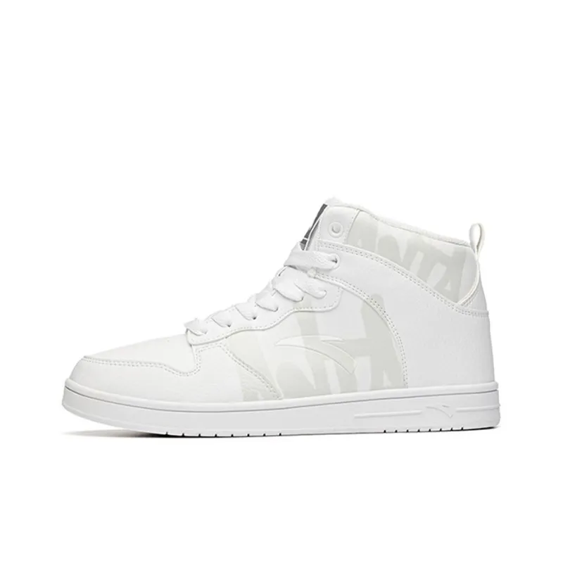 Anta Slip Resistant Coverage High Top Skateboard Shoes Women's Anta White-0